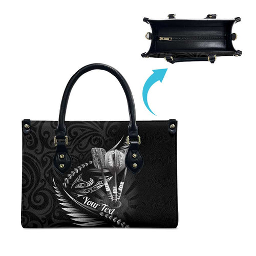 Personalised All Black New Zealand Darts Leather Bag Aoteroa Fern Maori Galaxy Style - Aussie Hoodie