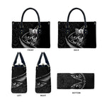 Personalised All Black New Zealand Darts Leather Bag Aoteroa Fern Maori Galaxy Style - Aussie Hoodie