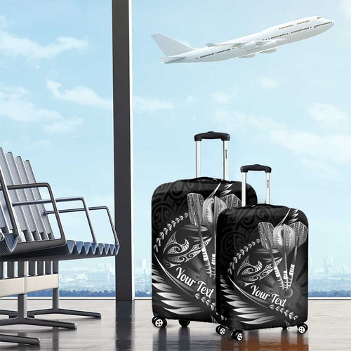 Personalised All Black New Zealand Darts Luggage Cover Aoteroa Fern Maori Galaxy Style