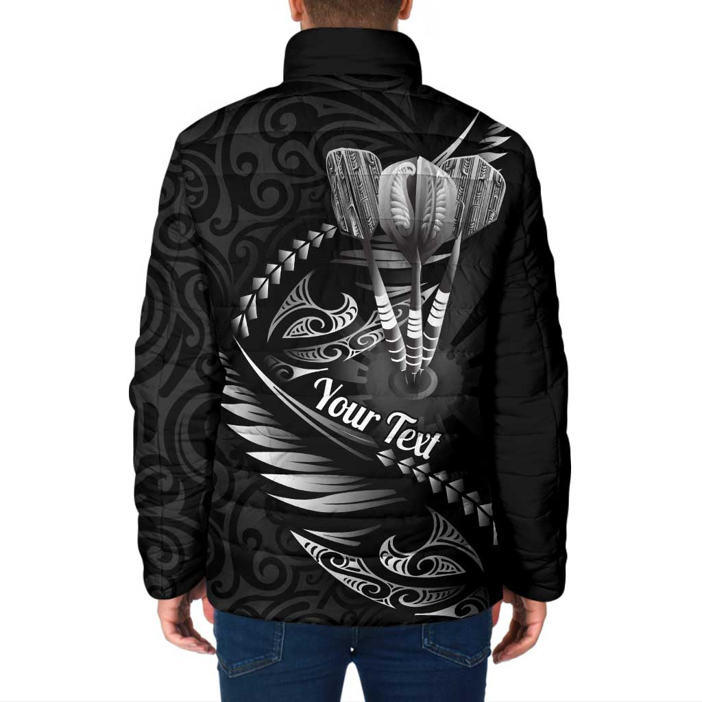 Personalised All Black New Zealand Darts Padded Jacket Aoteroa Fern Maori Galaxy Style - Aussie Hoodie