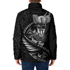 Personalised All Black New Zealand Darts Padded Jacket Aoteroa Fern Maori Galaxy Style - Aussie Hoodie