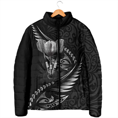 Personalised All Black New Zealand Darts Padded Jacket Aoteroa Fern Maori Galaxy Style - Aussie Hoodie