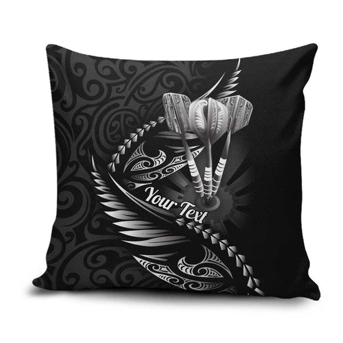 Personalised All Black New Zealand Darts Pillow Cover Aoteroa Fern Maori Galaxy Style - Aussie Hoodie