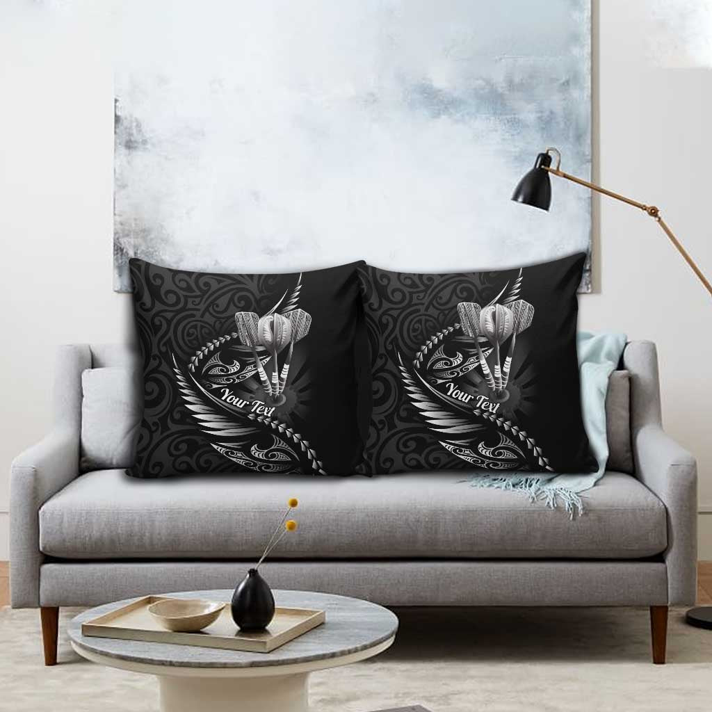 Personalised All Black New Zealand Darts Pillow Cover Aoteroa Fern Maori Galaxy Style - Aussie Hoodie