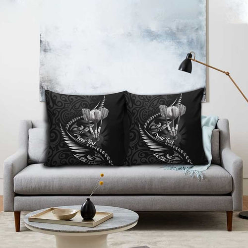 Personalised All Black New Zealand Darts Pillow Cover Aoteroa Fern Maori Galaxy Style - Aussie Hoodie