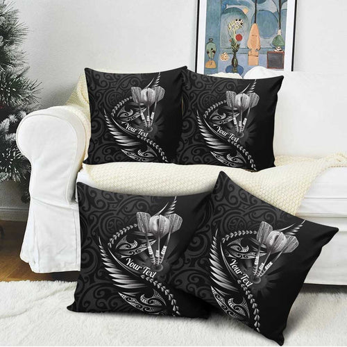 Personalised All Black New Zealand Darts Pillow Cover Aoteroa Fern Maori Galaxy Style - Aussie Hoodie