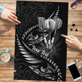 Personalised All Black New Zealand Darts Puzzle Aoteroa Fern Maori Galaxy Style - Aussie Hoodie