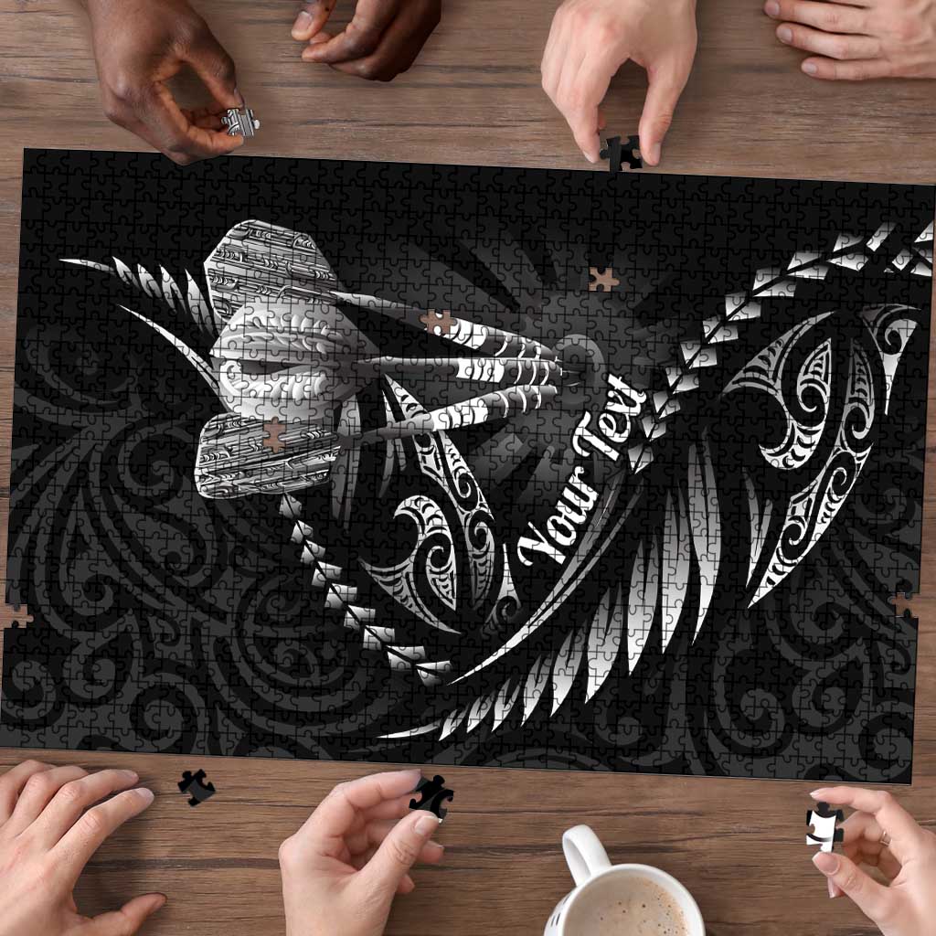 Personalised All Black New Zealand Darts Puzzle Aoteroa Fern Maori Galaxy Style - Aussie Hoodie