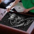 Personalised All Black New Zealand Darts Puzzle Aoteroa Fern Maori Galaxy Style - Aussie Hoodie