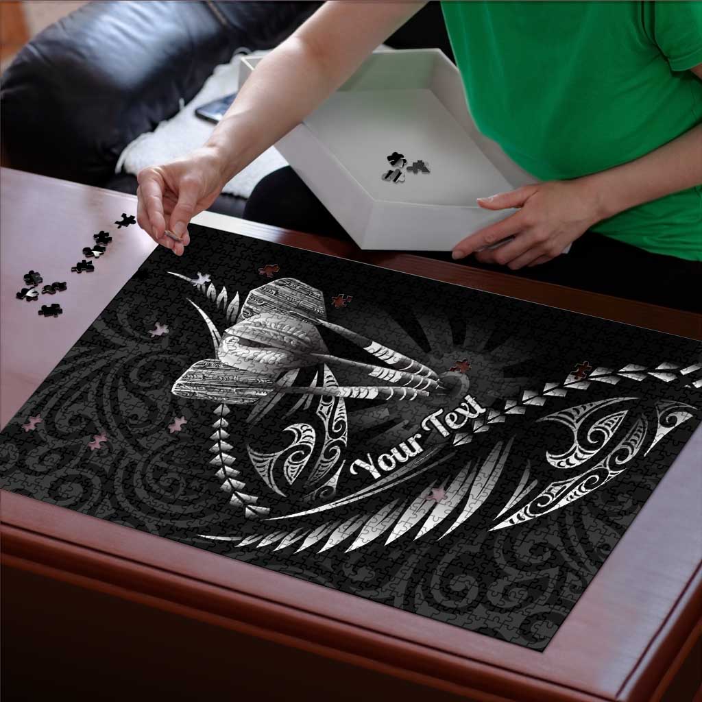 Personalised All Black New Zealand Darts Puzzle Aoteroa Fern Maori Galaxy Style - Aussie Hoodie