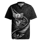 Personalised All Black New Zealand Darts Rugby Jersey Aoteroa Fern Maori Galaxy Style