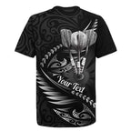 Personalised All Black New Zealand Darts Rugby Jersey Aoteroa Fern Maori Galaxy Style