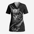 Personalised All Black New Zealand Darts Scrub Top Aoteroa Fern Maori Galaxy Style - Aussie Hoodie