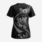 Personalised All Black New Zealand Darts Scrub Top Aoteroa Fern Maori Galaxy Style - Aussie Hoodie