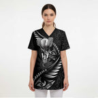 Personalised All Black New Zealand Darts Scrub Top Aoteroa Fern Maori Galaxy Style - Aussie Hoodie