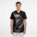 Personalised All Black New Zealand Darts Scrub Top Aoteroa Fern Maori Galaxy Style - Aussie Hoodie