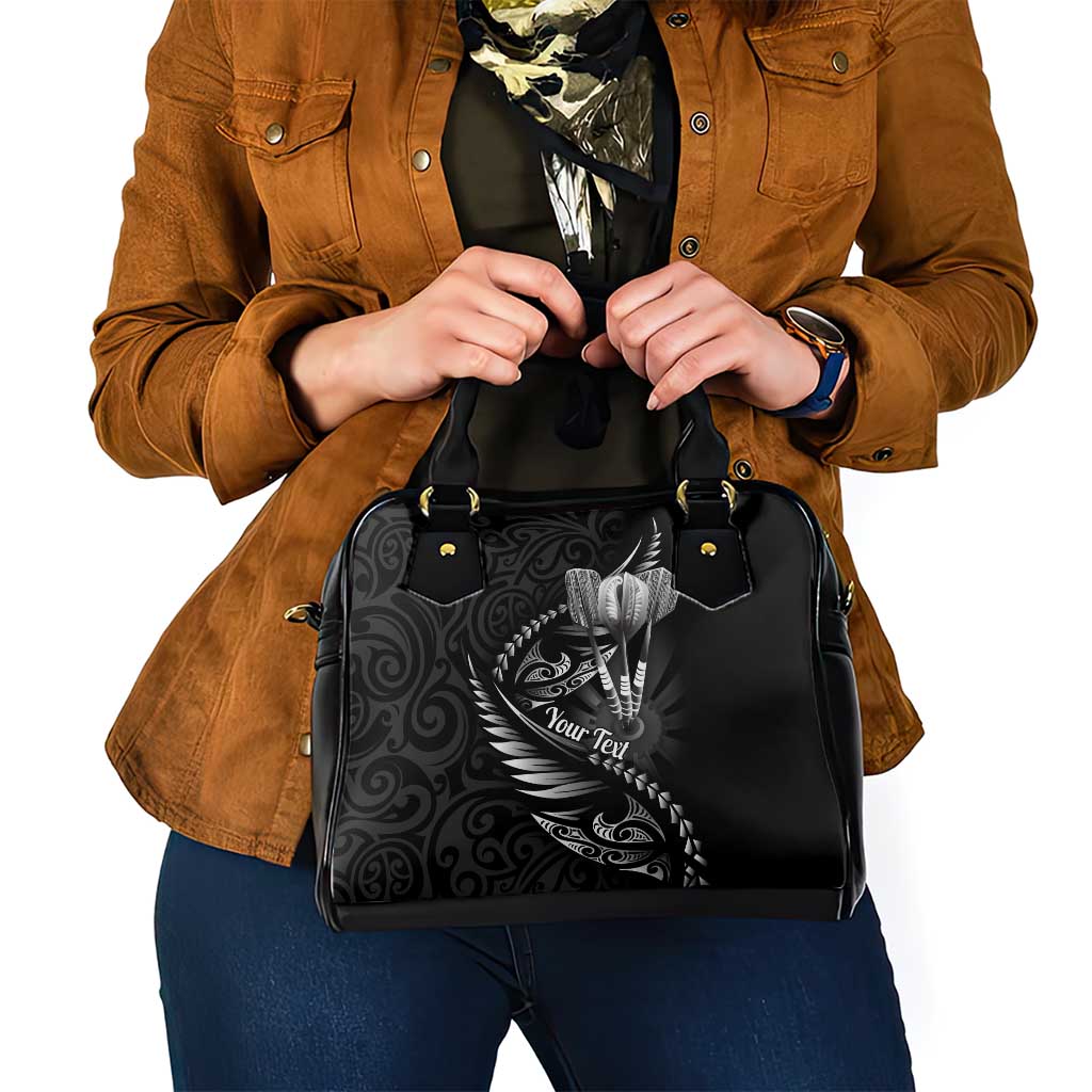 Personalised All Black New Zealand Darts Shoulder Handbag Aoteroa Fern Maori Galaxy Style