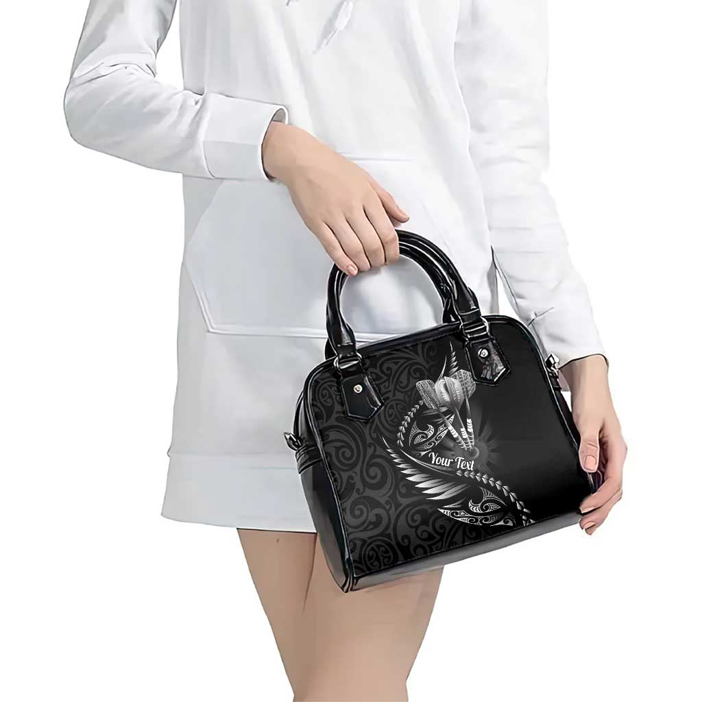 Personalised All Black New Zealand Darts Shoulder Handbag Aoteroa Fern Maori Galaxy Style