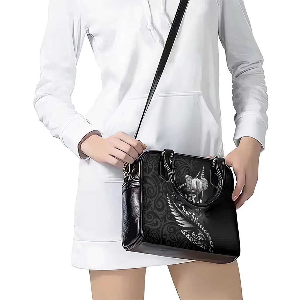 Personalised All Black New Zealand Darts Shoulder Handbag Aoteroa Fern Maori Galaxy Style