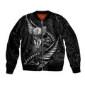 Personalised All Black New Zealand Darts Sleeve Zip Bomber Jacket Aoteroa Fern Maori Galaxy Style