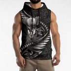 Personalised All Black New Zealand Darts Sleeveless Hoodie Aoteroa Fern Maori Galaxy Style - Aussie Hoodie