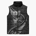 Personalised All Black New Zealand Darts Sleeveless Puffer Jacket Aoteroa Fern Maori Galaxy Style - Aussie Hoodie