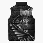 Personalised All Black New Zealand Darts Sleeveless Puffer Jacket Aoteroa Fern Maori Galaxy Style - Aussie Hoodie