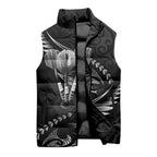 Personalised All Black New Zealand Darts Sleeveless Puffer Jacket Aoteroa Fern Maori Galaxy Style - Aussie Hoodie