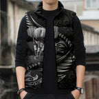Personalised All Black New Zealand Darts Sleeveless Puffer Jacket Aoteroa Fern Maori Galaxy Style - Aussie Hoodie