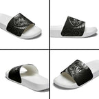 Personalised All Black New Zealand Darts Slide Sandals Aoteroa Fern Maori Galaxy Style - Aussie Hoodie
