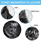 Personalised All Black New Zealand Darts Spare Tire Cover Aoteroa Fern Maori Galaxy Style