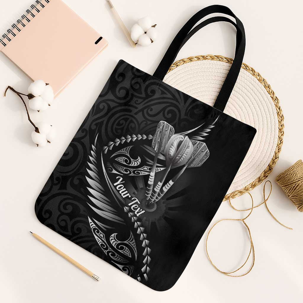 Personalised All Black New Zealand Darts Tote Bag Aoteroa Fern Maori Galaxy Style - Aussie Hoodie