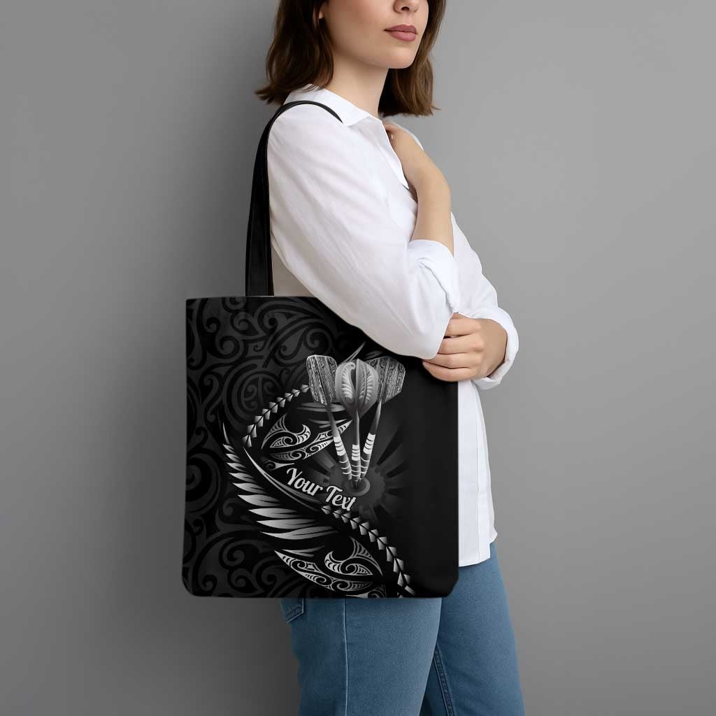 Personalised All Black New Zealand Darts Tote Bag Aoteroa Fern Maori Galaxy Style - Aussie Hoodie