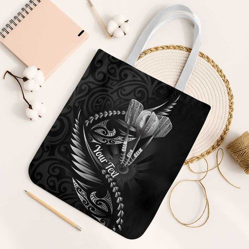 Personalised All Black New Zealand Darts Tote Bag Aoteroa Fern Maori Galaxy Style - Aussie Hoodie
