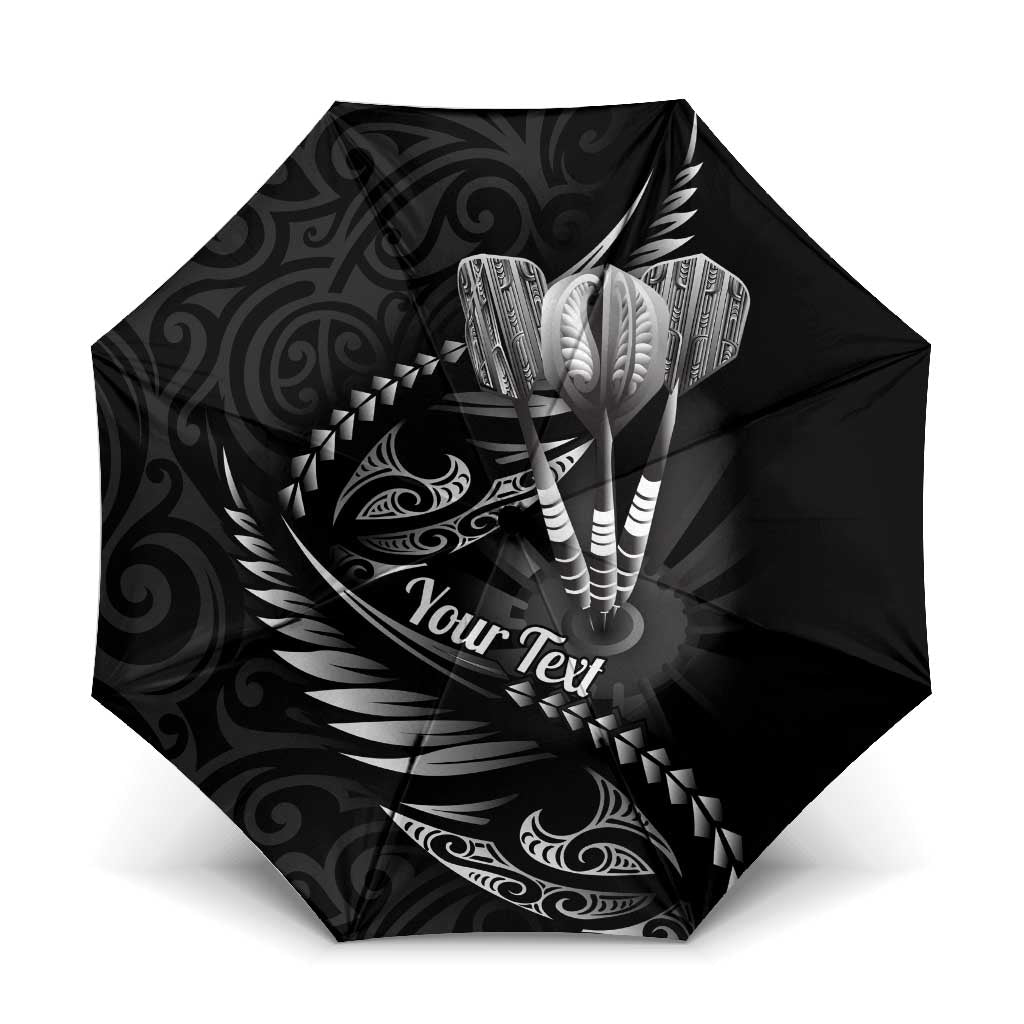 Personalised All Black New Zealand Darts Umbrella Aoteroa Fern Maori Galaxy Style - Aussie Hoodie