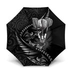 Personalised All Black New Zealand Darts Umbrella Aoteroa Fern Maori Galaxy Style - Aussie Hoodie