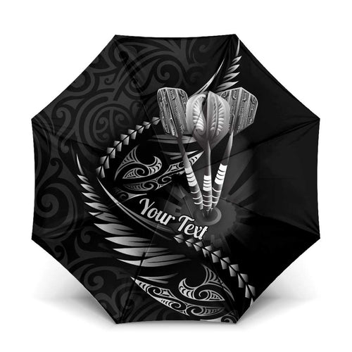 Personalised All Black New Zealand Darts Umbrella Aoteroa Fern Maori Galaxy Style - Aussie Hoodie