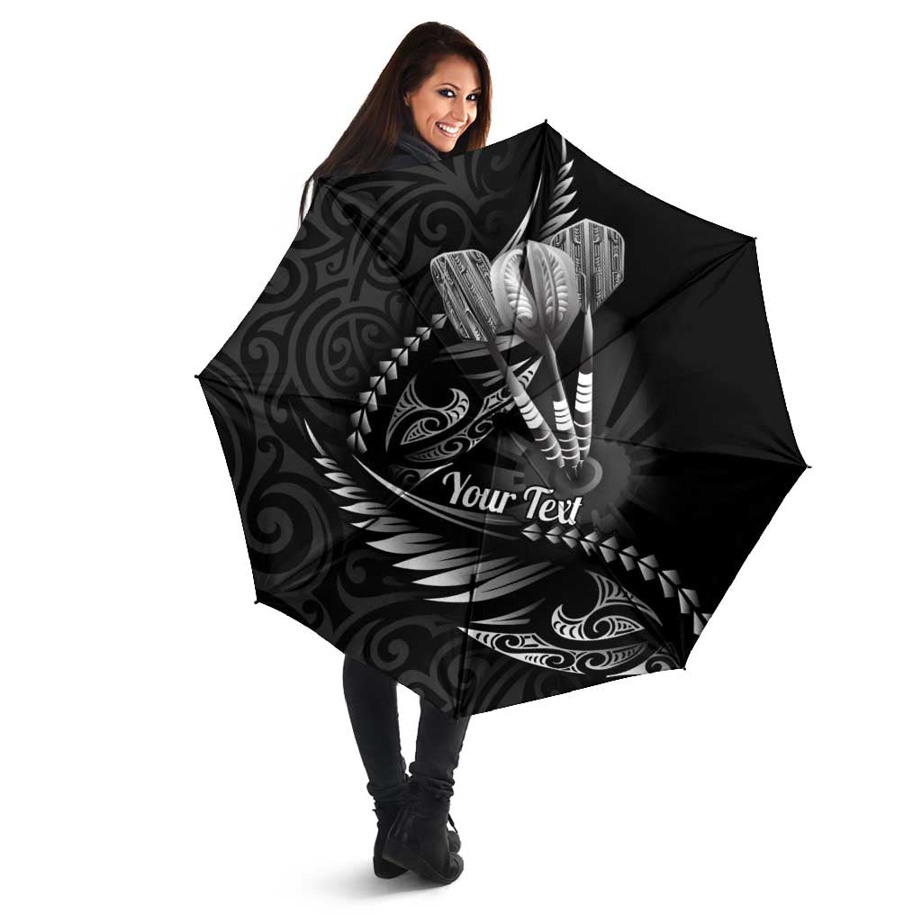 Personalised All Black New Zealand Darts Umbrella Aoteroa Fern Maori Galaxy Style - Aussie Hoodie