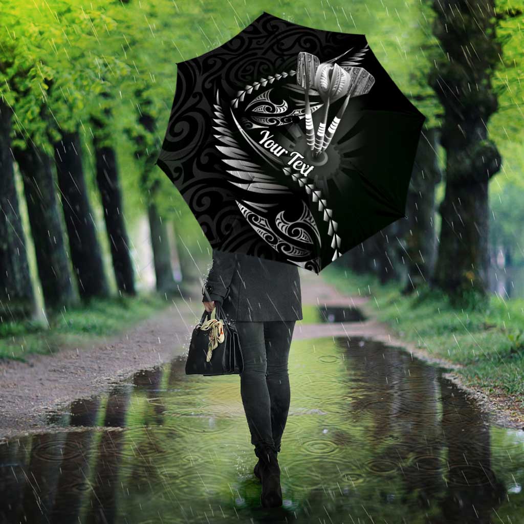 Personalised All Black New Zealand Darts Umbrella Aoteroa Fern Maori Galaxy Style - Aussie Hoodie