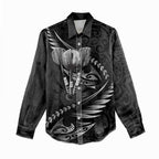 Personalised All Black New Zealand Darts Women Casual Shirt Aoteroa Fern Maori Galaxy Style