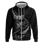 Personalised All Black New Zealand Darts Zip Hoodie Aoteroa Fern Maori Galaxy Style