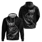 Personalised All Black New Zealand Darts Zip Hoodie Aoteroa Fern Maori Galaxy Style