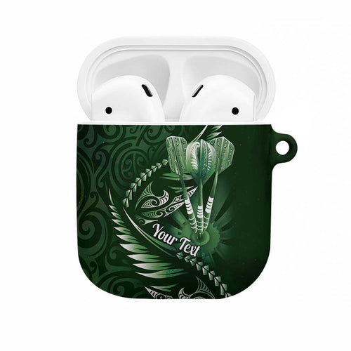 Personalised All Green New Zealand Darts AirPods Case Aoteroa Fern Maori Galaxy Style - Aussie Hoodie