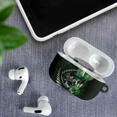 Personalised All Green New Zealand Darts AirPods Case Aoteroa Fern Maori Galaxy Style - Aussie Hoodie