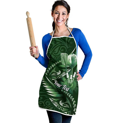 Personalised All Green New Zealand Darts Apron Aoteroa Fern Maori Galaxy Style - Aussie Hoodie