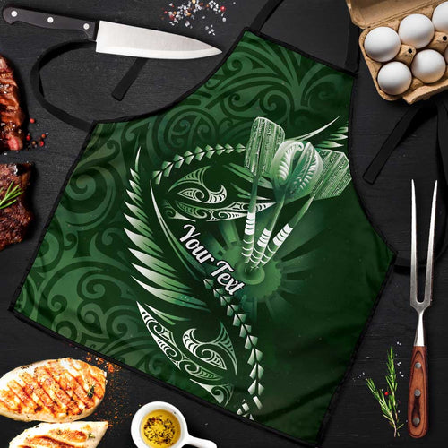 Personalised All Green New Zealand Darts Apron Aoteroa Fern Maori Galaxy Style - Aussie Hoodie