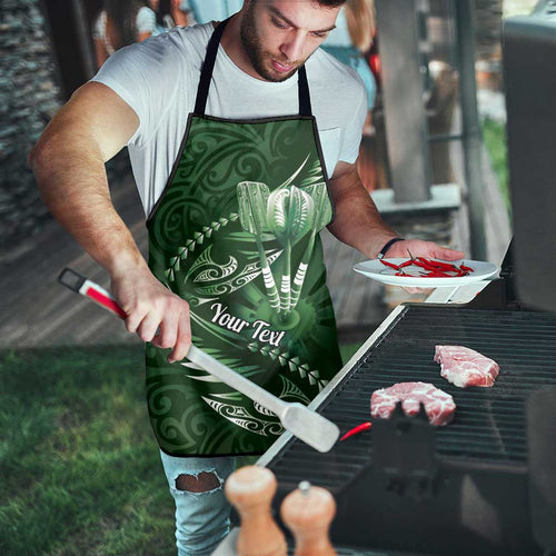 Personalised All Green New Zealand Darts Apron Aoteroa Fern Maori Galaxy Style - Aussie Hoodie