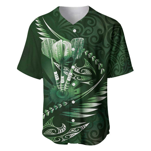 Personalised All Green New Zealand Darts Baseball Jersey Aoteroa Fern Maori Galaxy Style