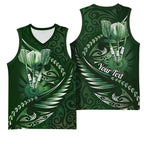 Personalised All Green New Zealand Darts Basketball Jersey Aoteroa Fern Maori Galaxy Style - Aussie Hoodie