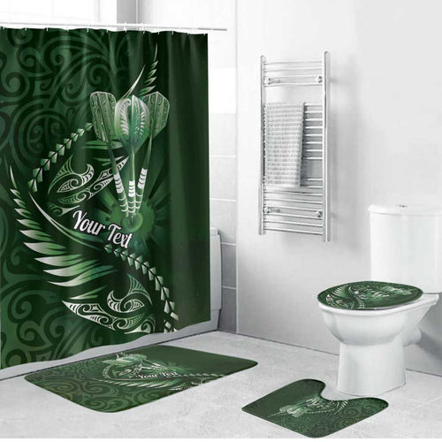 Personalised All Green New Zealand Darts Bathroom Set Aoteroa Fern Maori Galaxy Style - Aussie Hoodie